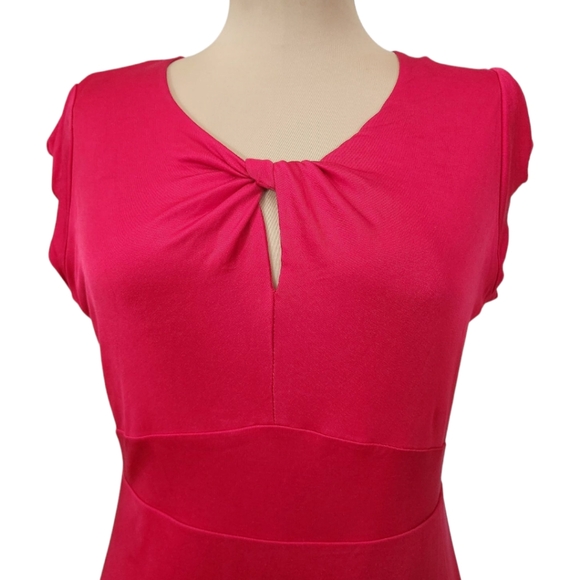 BODEN Red Silk Jersey Twist-front Midi Dress - Size 8L - Picture 4 of 11